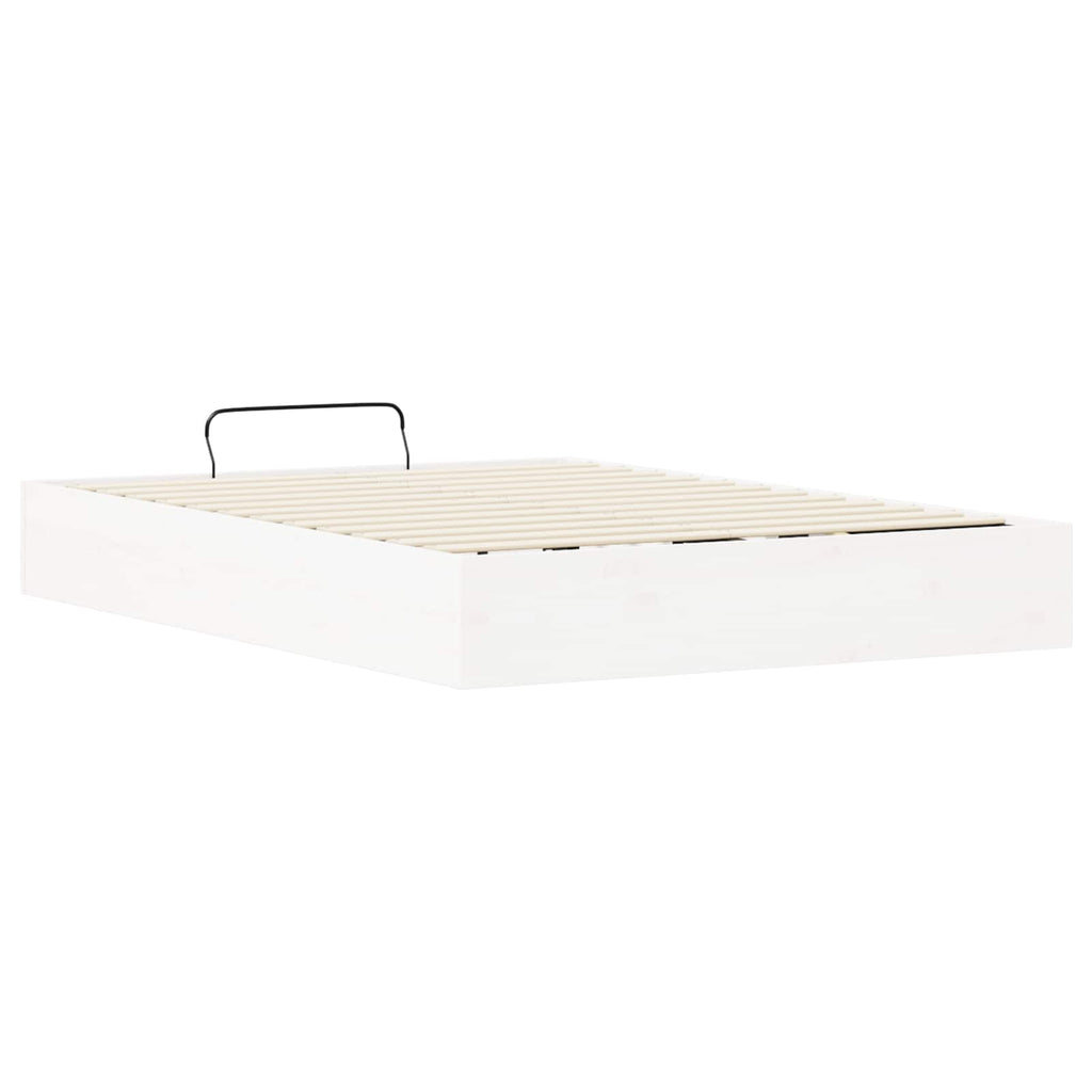 Ottoman Bettgestell mit Stauraum Weiß 140 x 190 cm