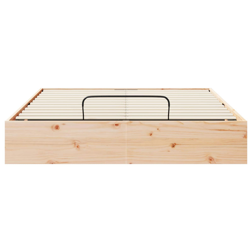 Ottoman Bettgestell mit Stauraum Natur 120 x 200 cm