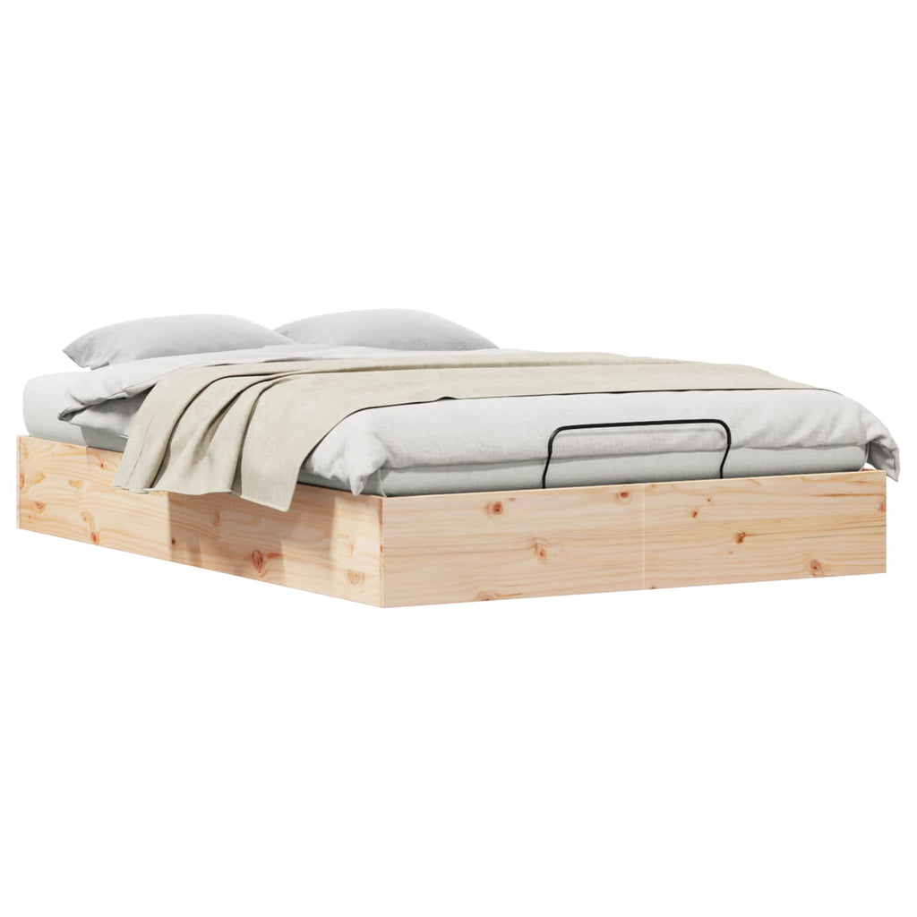 Ottoman Bettgestell mit Stauraum Natur 120 x 200 cm