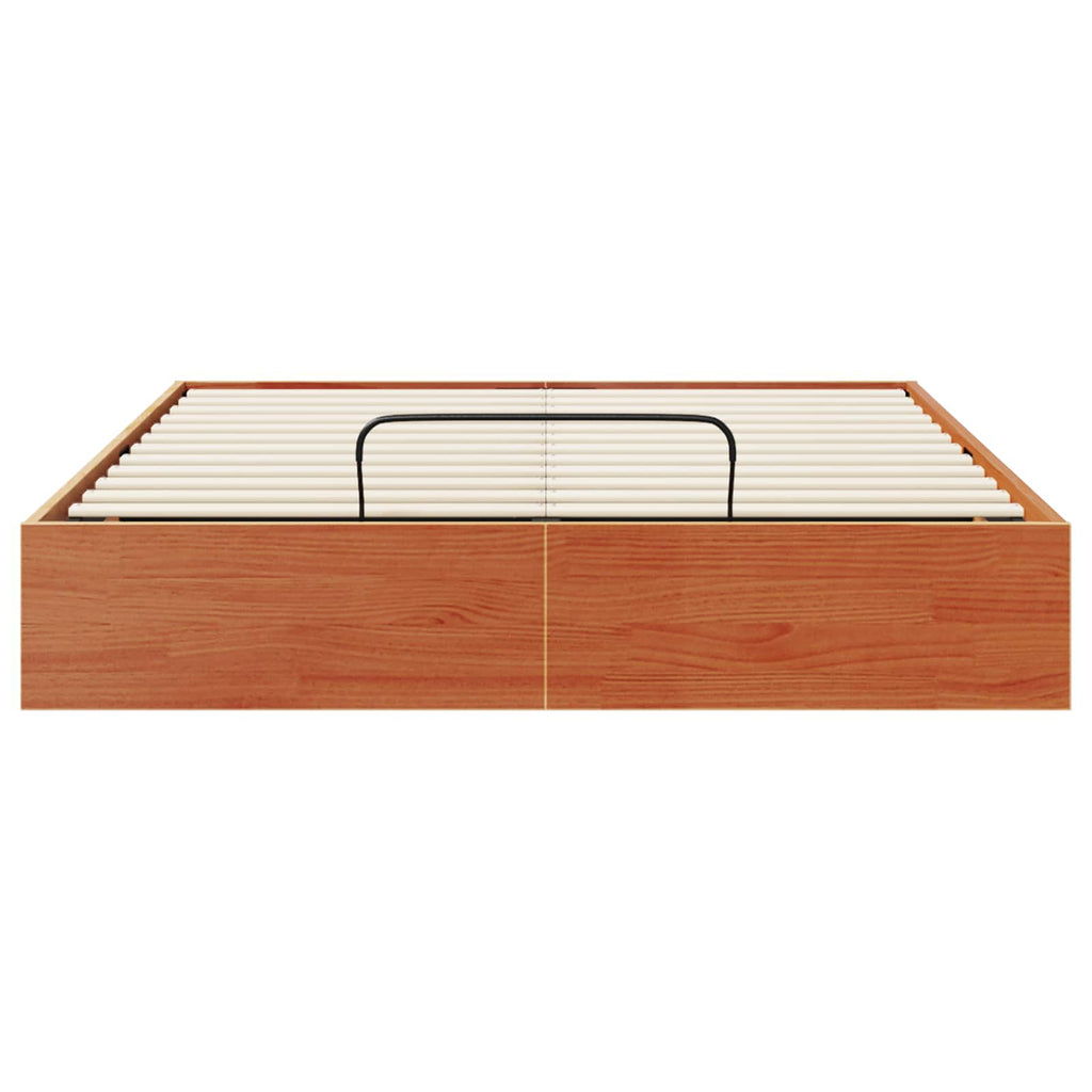 Ottoman Bettgestell mit Stauraum Wachsbraun 120 x 200 cm
