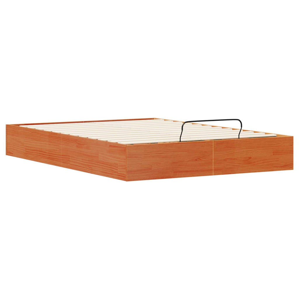 Ottoman Bettgestell mit Stauraum Wachsbraun 140 x 200 cm