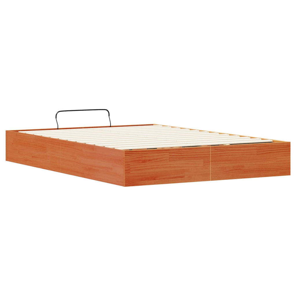 Ottoman Bettgestell mit Stauraum Wachsbraun 150 x 200 cm