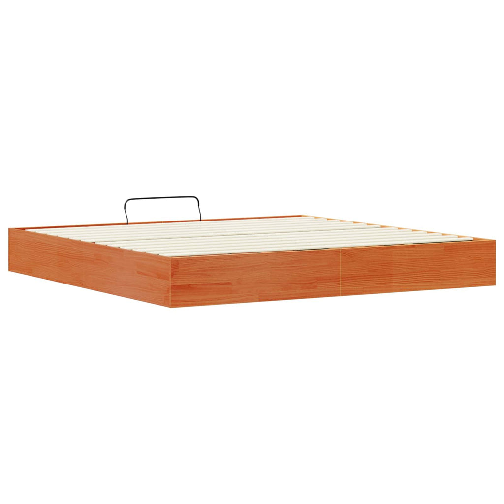 Ottoman Bettgestell mit Stauraum Wachsbraun 180 x 200 cm