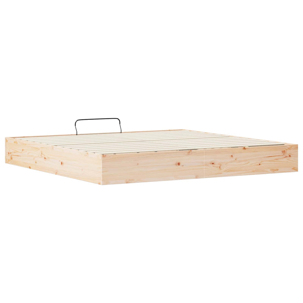 Ottoman Bettgestell mit Stauraum Natur 200 x 200 cm