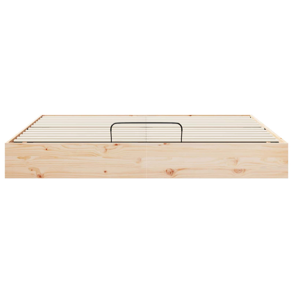 Ottoman Bettgestell mit Stauraum Natur 200 x 200 cm