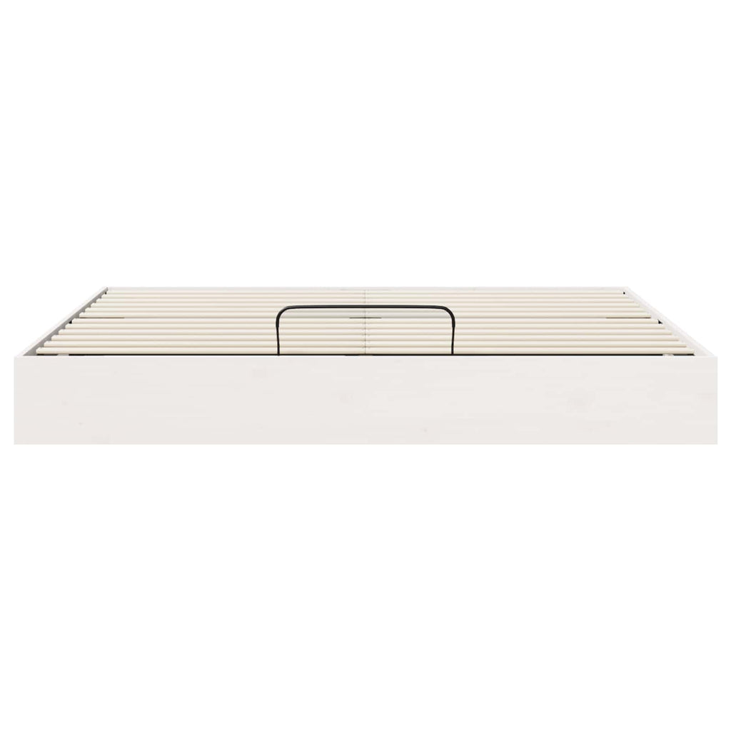 Ottoman Bettgestell mit Stauraum Weiß 200 x 200 cm