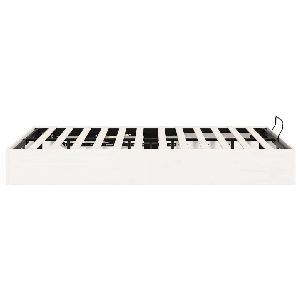 Ottoman Bettgestell mit Stauraum Weiß 200 x 200 cm