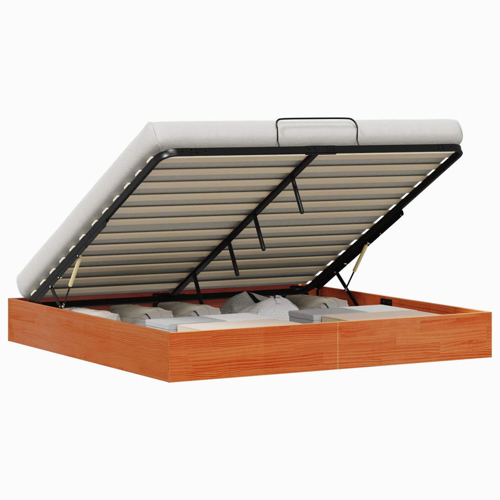 Ottoman Bettgestell mit Stauraum Wachsbraun 200 x 200 cm