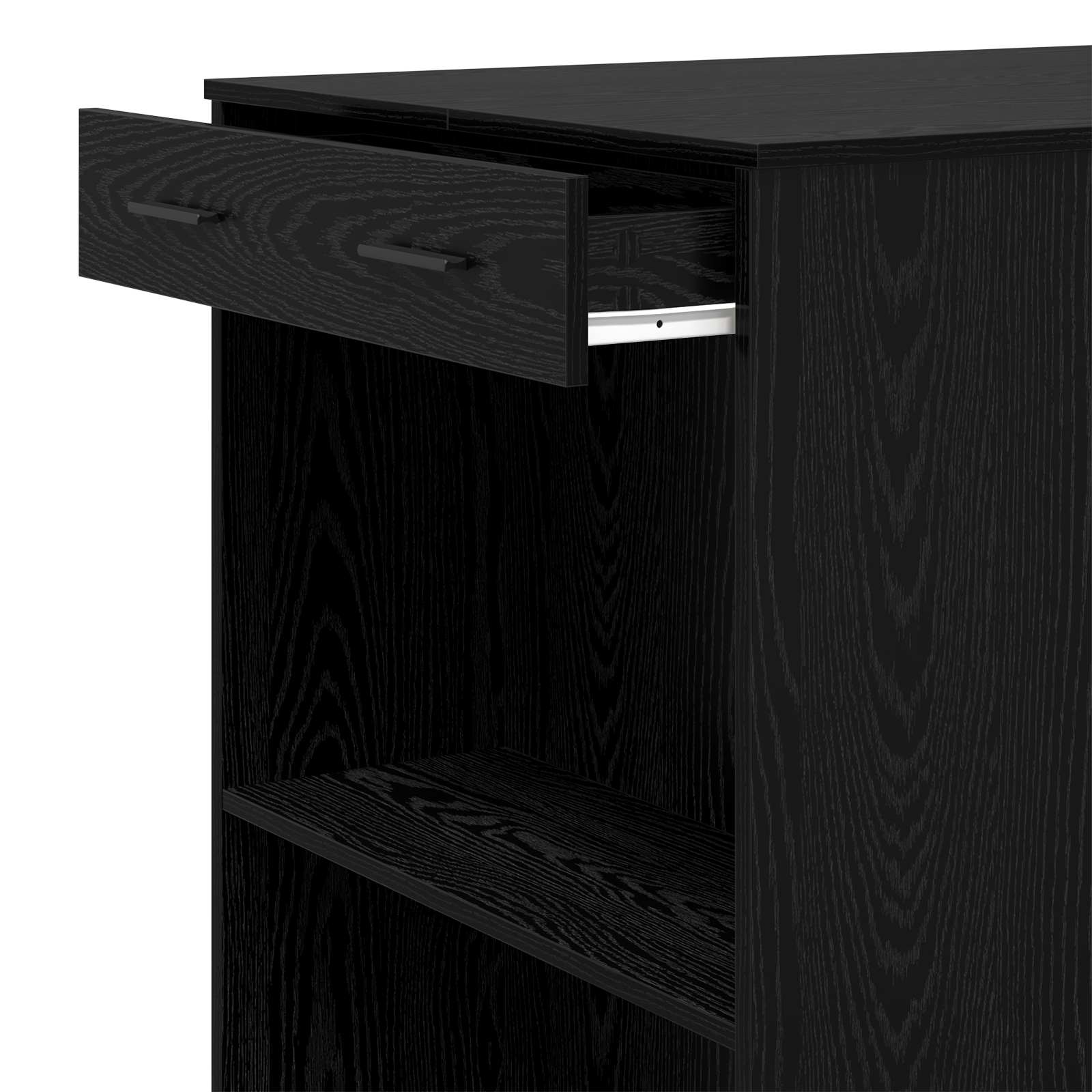 Bartisch Schwarz Eichen-Optik 102 x 70 x 103,5 cm Holzwerkstoff