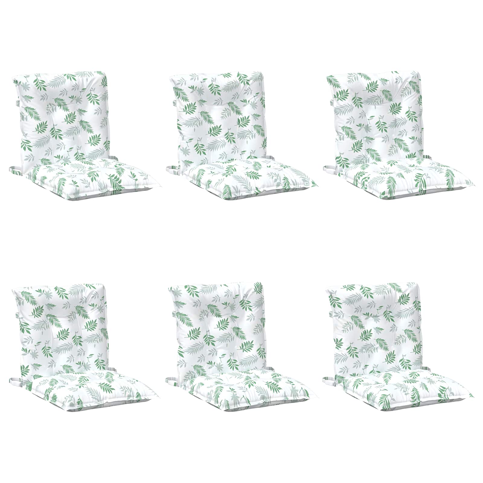 Kissen für draußen 6 pcs Weiß 100 x 50 x 7 cm Stoff