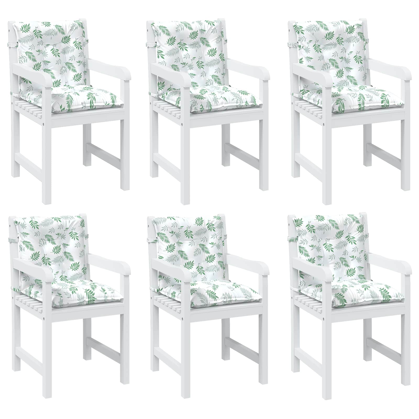 Kissen für draußen 6 pcs Weiß 100 x 50 x 7 cm Stoff
