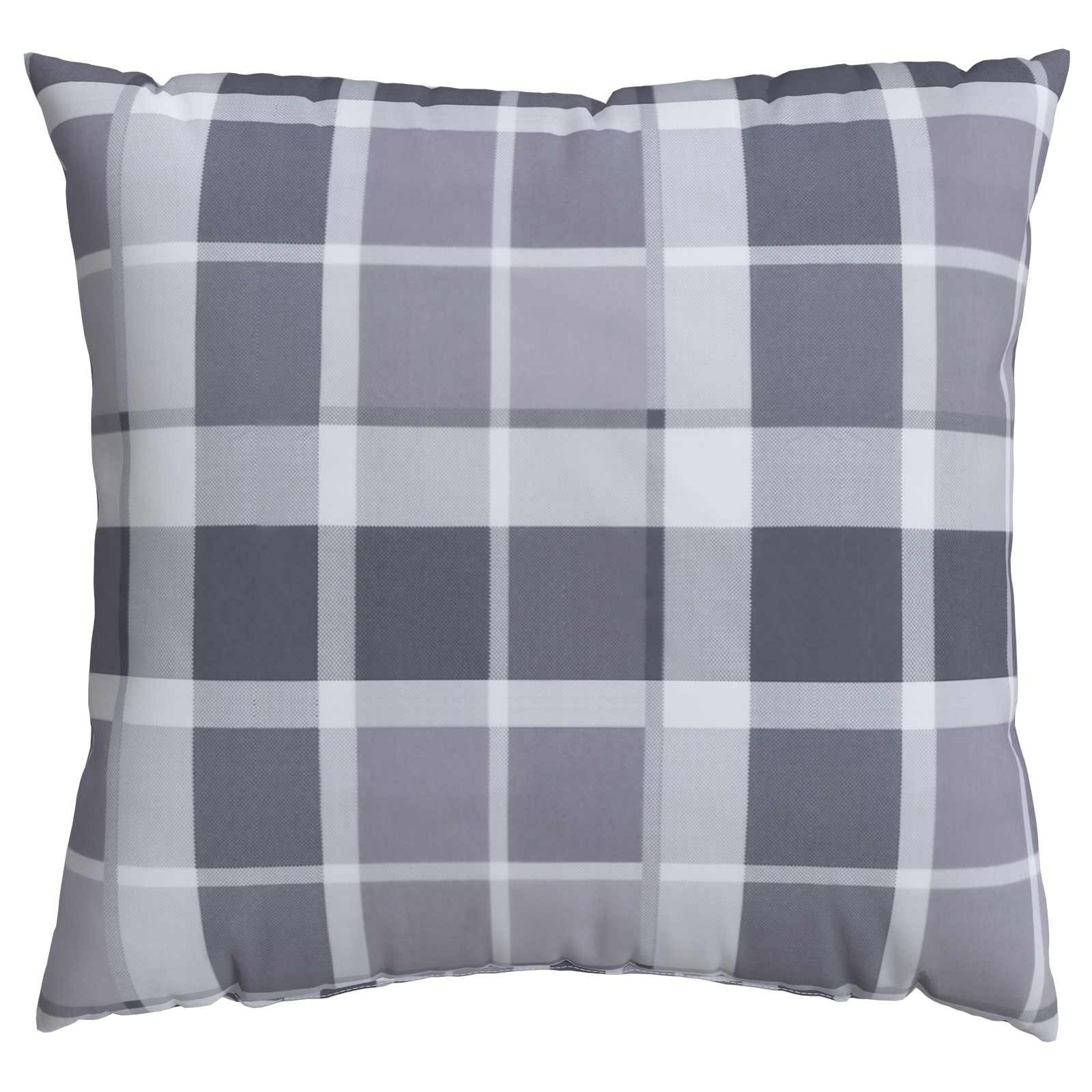 Kissen für draußen Kariert 4 pcs Grau kariert 50 x 50 cm Stoff
