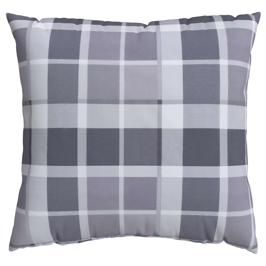 Kissen für draußen Kariert 4 pcs Grau kariert 60 x 60 cm Stoff