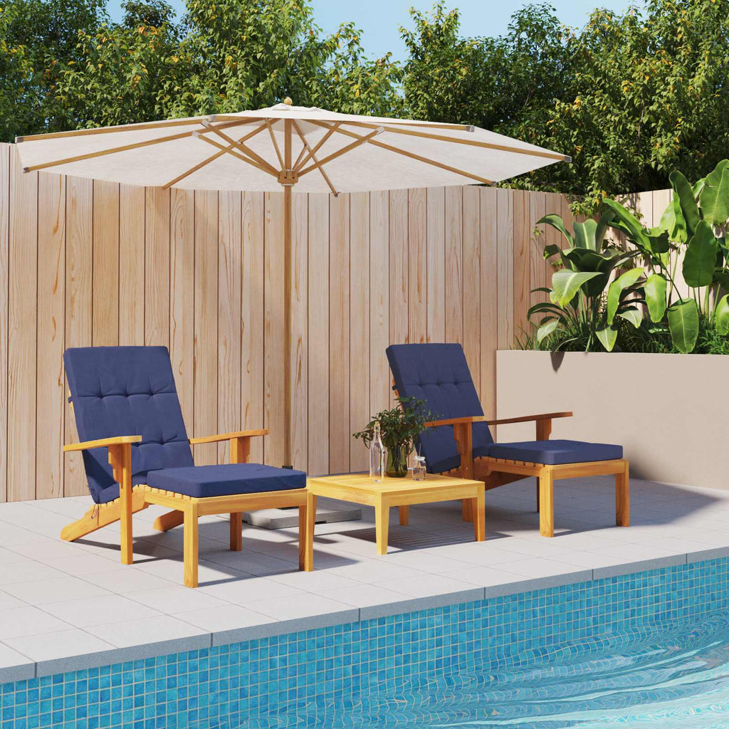 Kissen für draußen 2 pcs Marineblau 180 x 55 x 7 cm Stoff