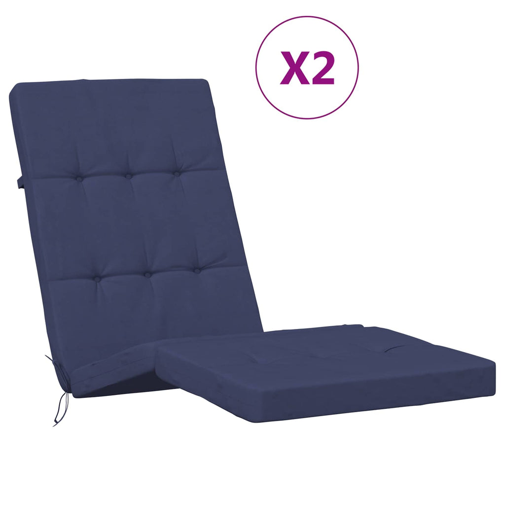 Kissen für draußen 2 pcs Marineblau 180 x 55 x 7 cm Stoff