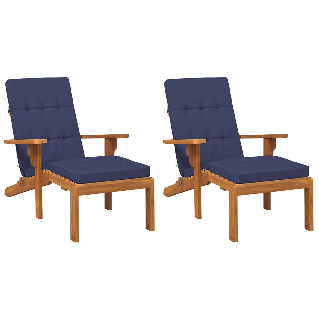 Kissen für draußen 2 pcs Marineblau 180 x 55 x 7 cm Stoff
