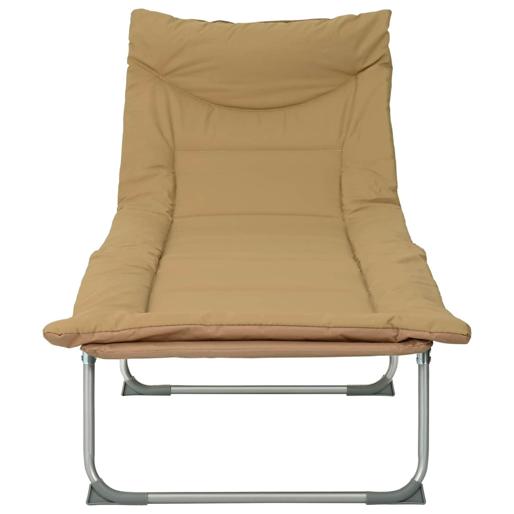 Klappbare Sonnenliege mit Kissen Beige