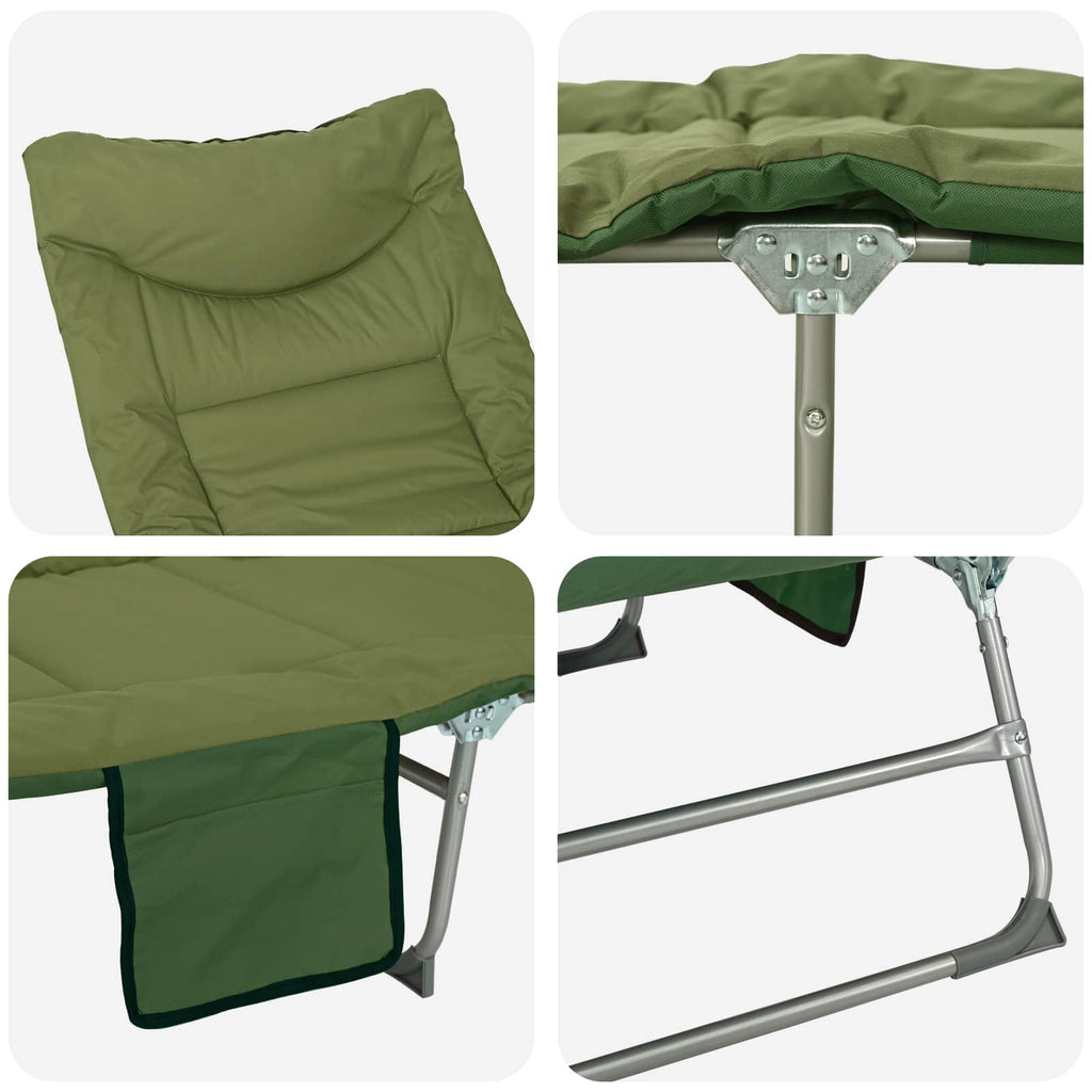Klappbare Sonnenliege mit Kissen 2 pcs Dunkelgrün