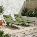 Klappbare Sonnenliege mit Kissen 2 pcs Dunkelgrün