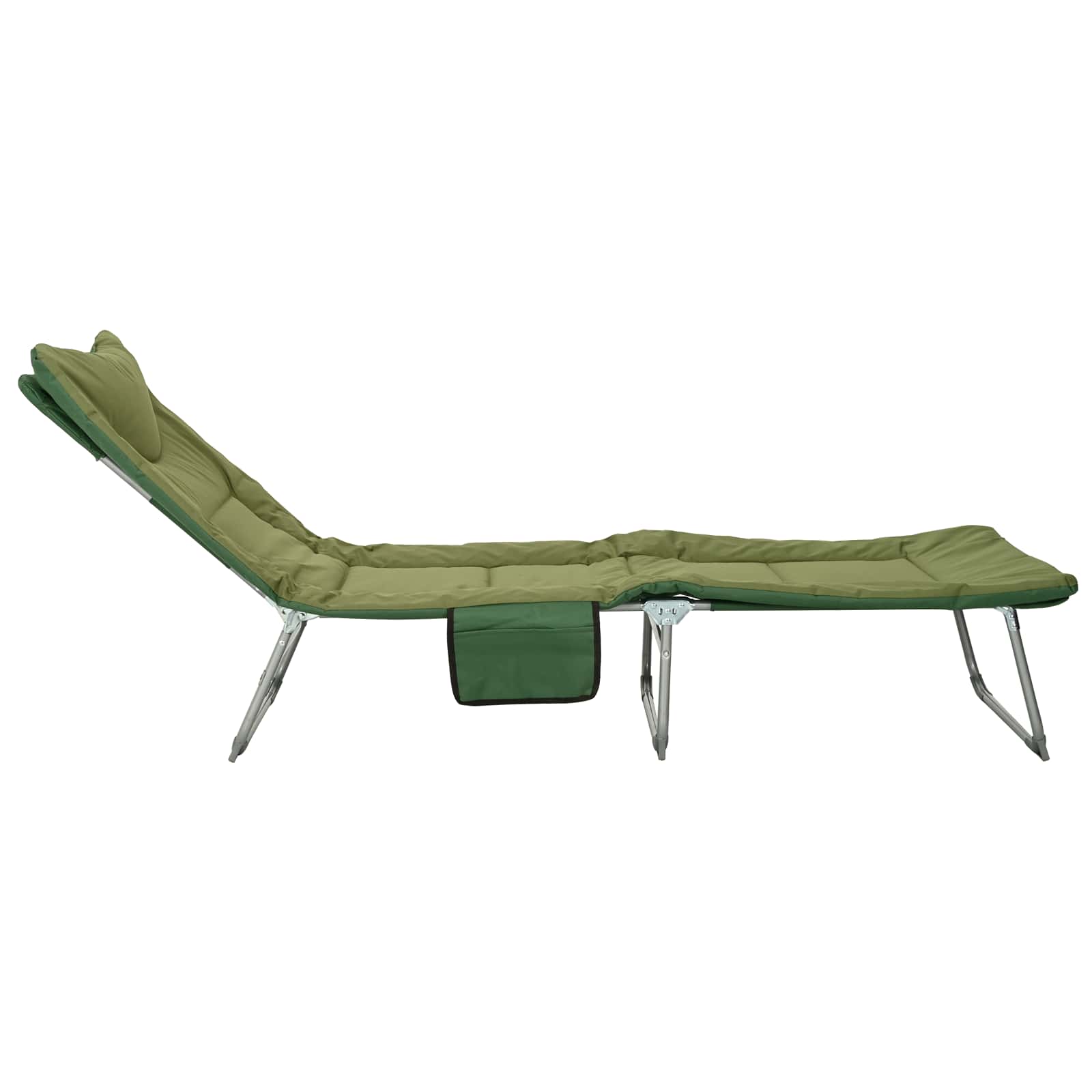 Klappbare Sonnenliege mit Kissen 2 pcs Dunkelgrün