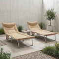Klappbare Sonnenliege mit Kissen 2 pcs Beige