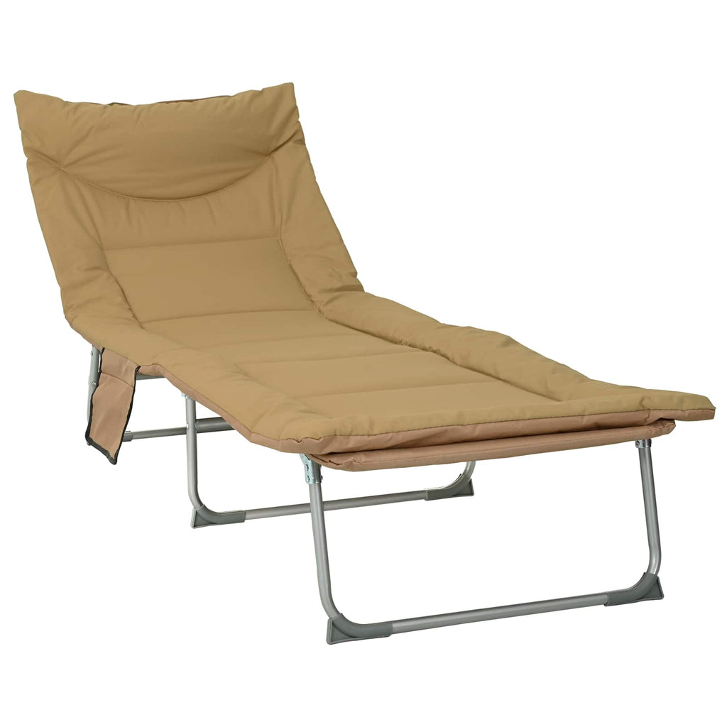 Klappbare Sonnenliege mit Kissen 2 pcs Beige