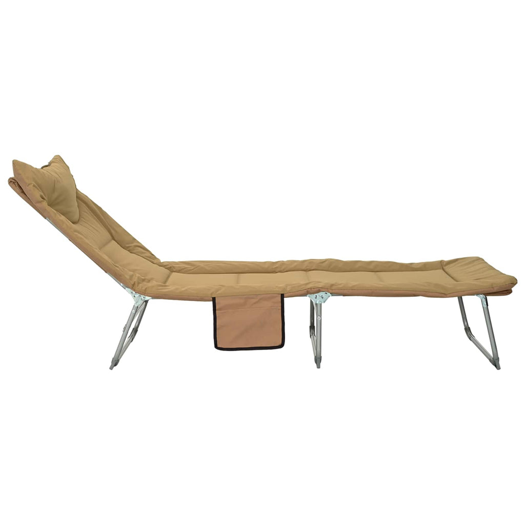 Klappbare Sonnenliege mit Kissen 2 pcs Beige