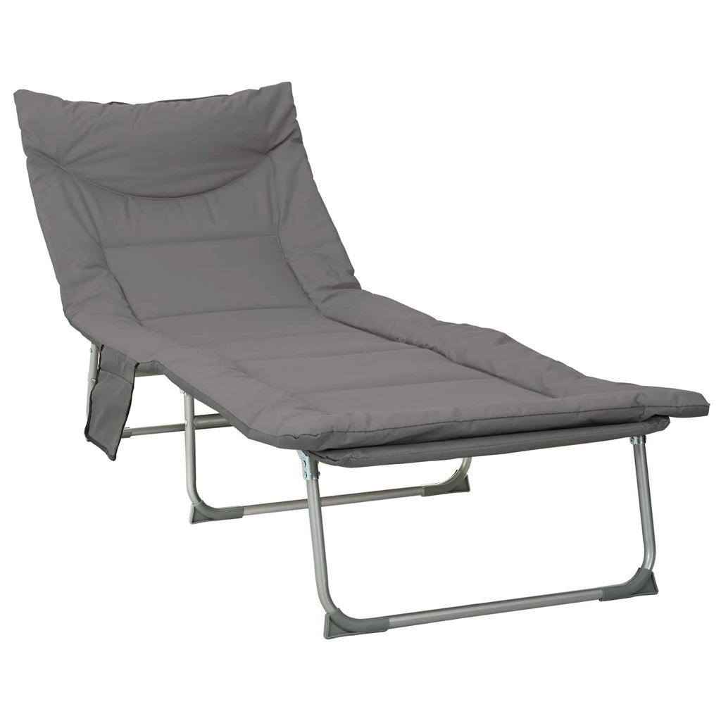 Klappbare Sonnenliege mit Kissen 2 pcs Anthrazit