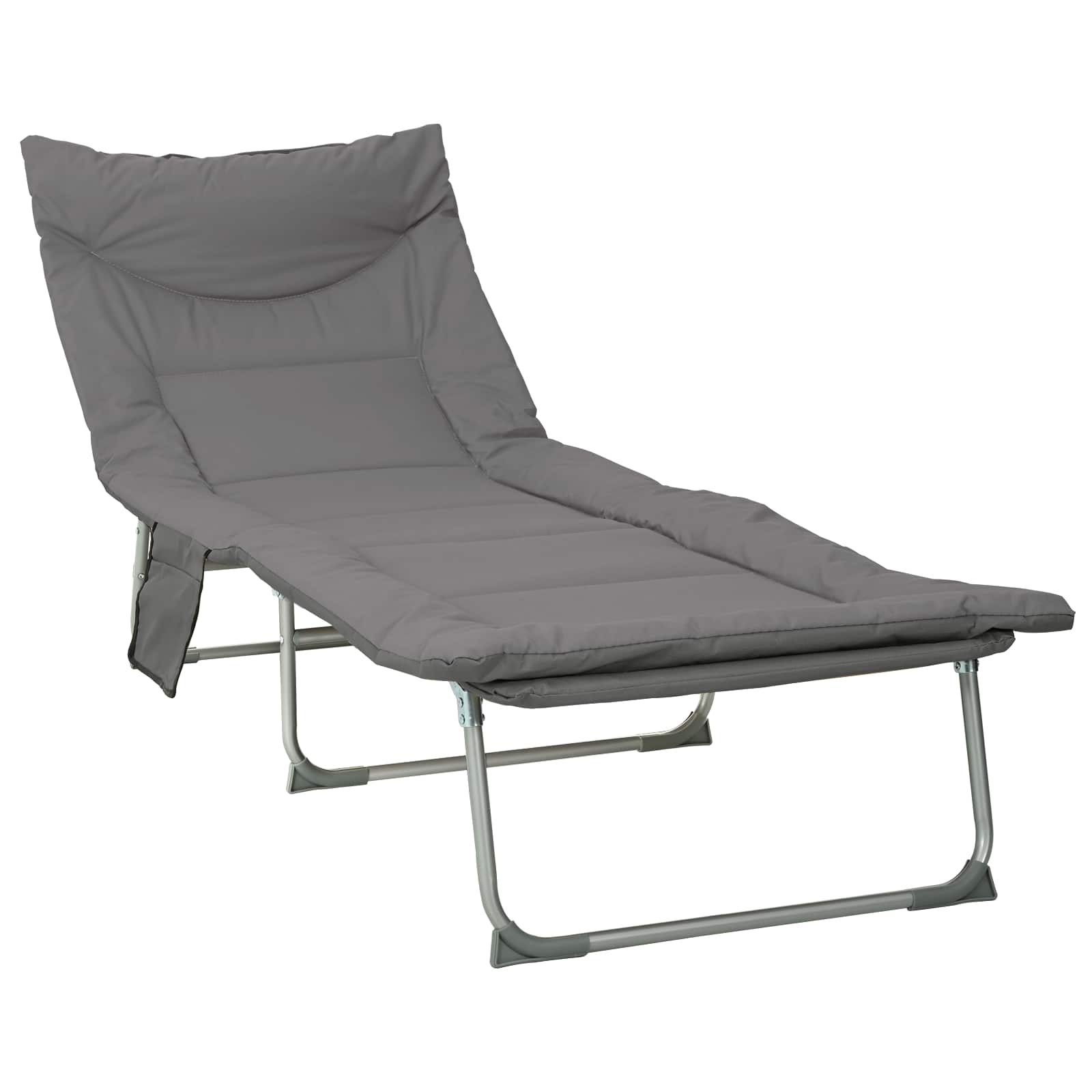 Klappbare Sonnenliege mit Kissen 2 pcs Anthrazit