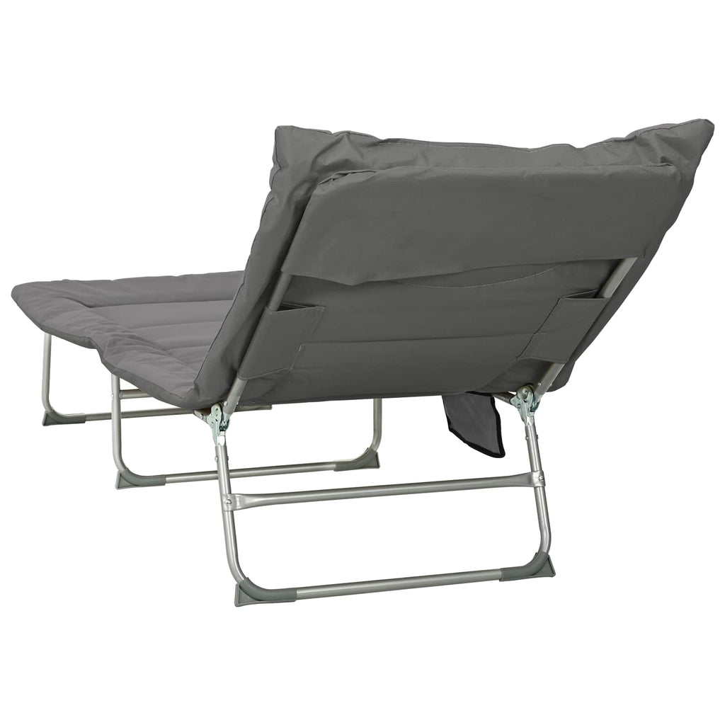 Klappbare Sonnenliege mit Kissen 2 pcs Anthrazit
