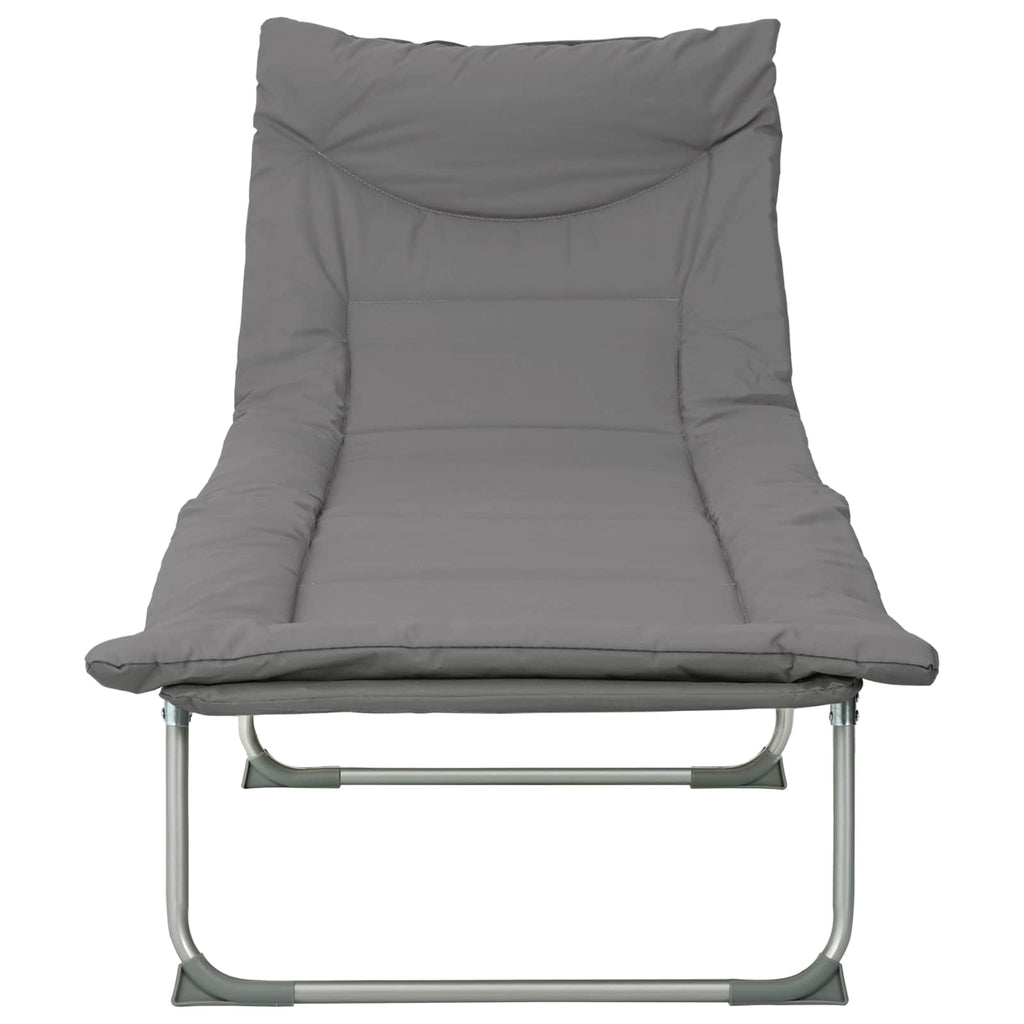 Klappbare Sonnenliege mit Kissen 2 pcs Anthrazit