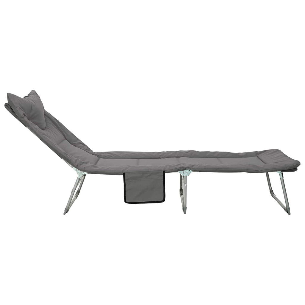 Klappbare Sonnenliege mit Kissen 2 pcs Anthrazit
