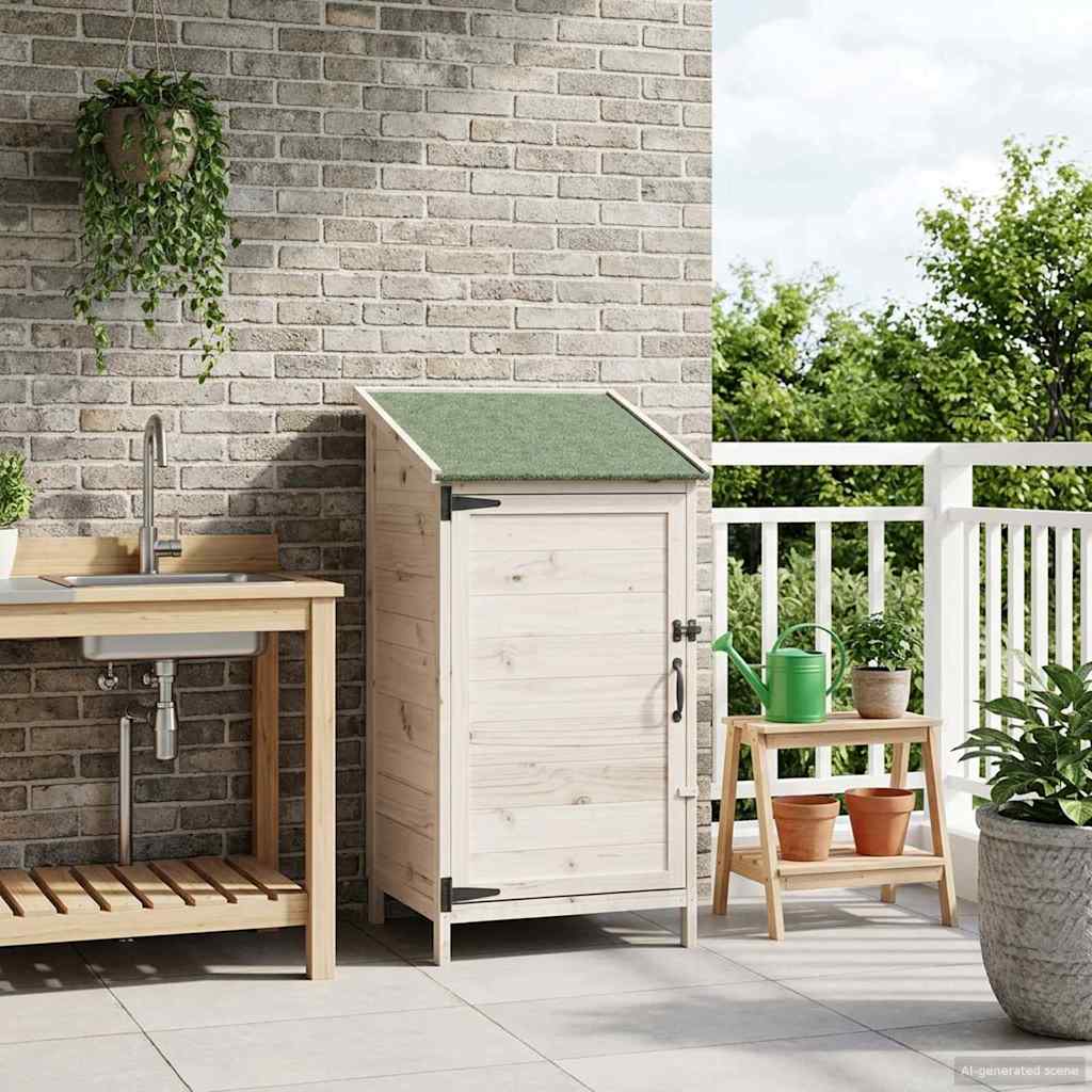 Gartenschuppen Weiß 59 x 56 x 113,5 cm Massivholz aus Fichte