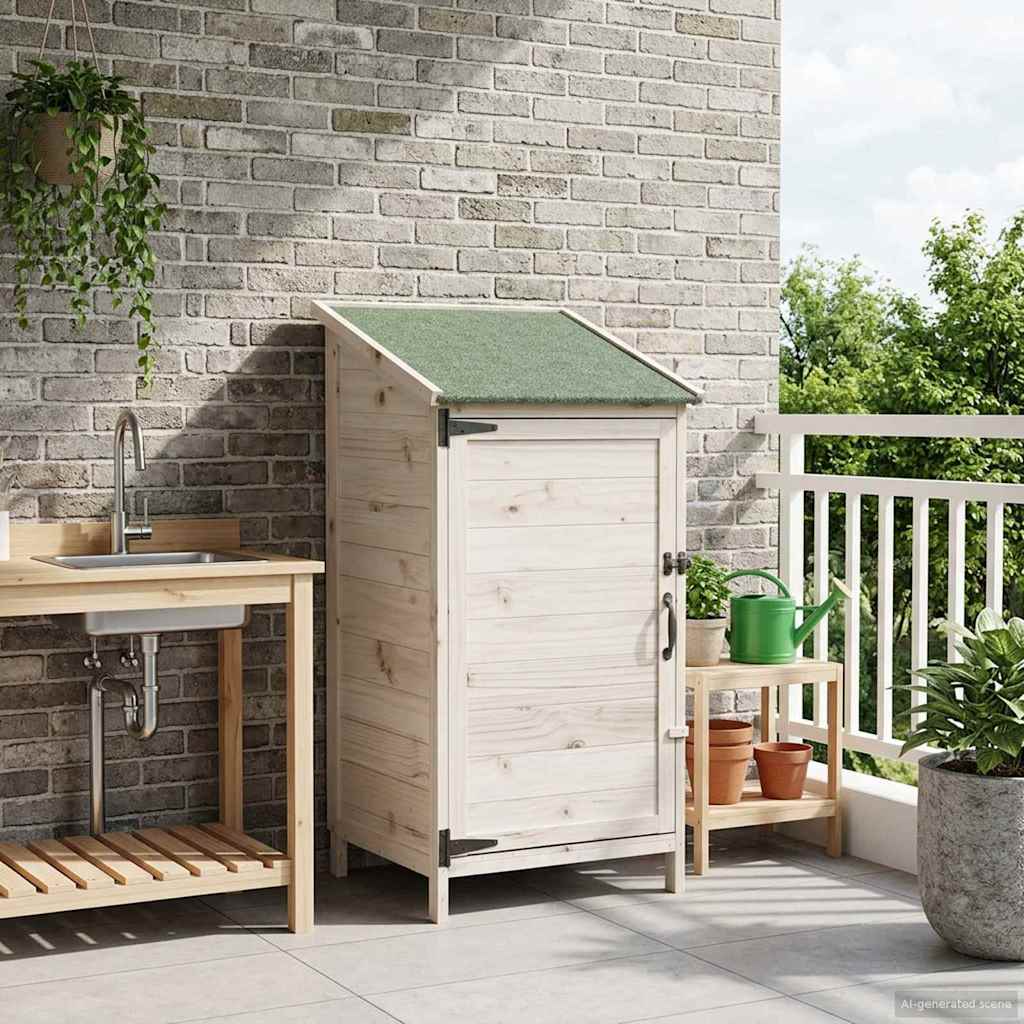 Gartenschuppen Weiß 59 x 56 x 113,5 cm Massivholz aus Fichte