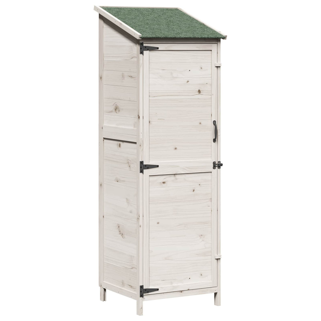 Gartenschuppen Weiß 59,5 x 56 x 176,5 cm Massivholz aus Fichte