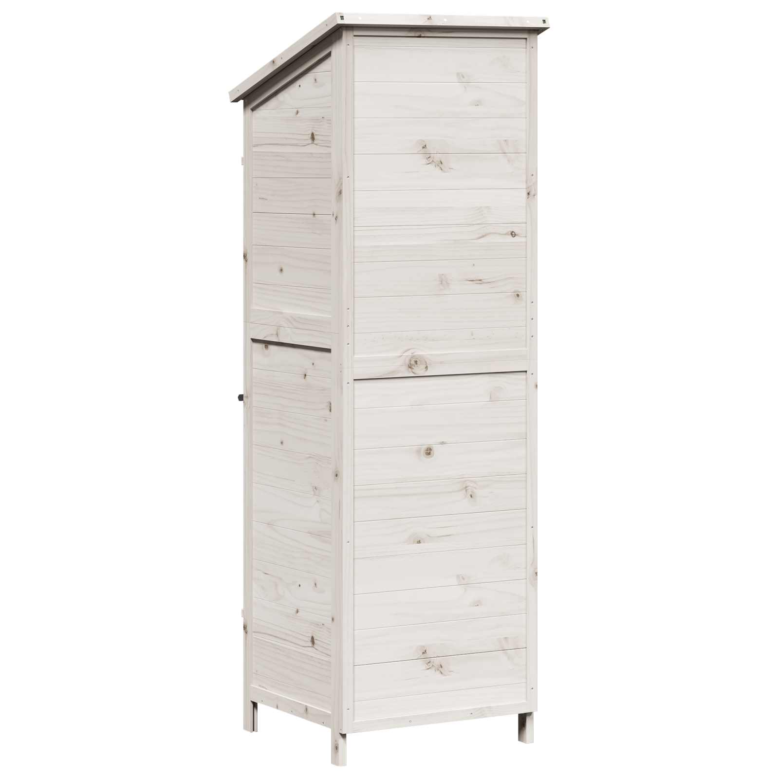 Gartenschuppen Weiß 59,5 x 56 x 176,5 cm Massivholz aus Fichte