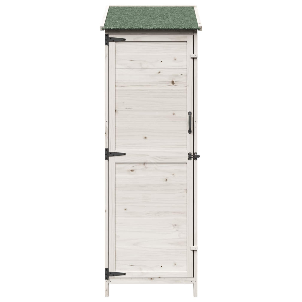 Gartenschuppen Weiß 59,5 x 56 x 176,5 cm Massivholz aus Fichte