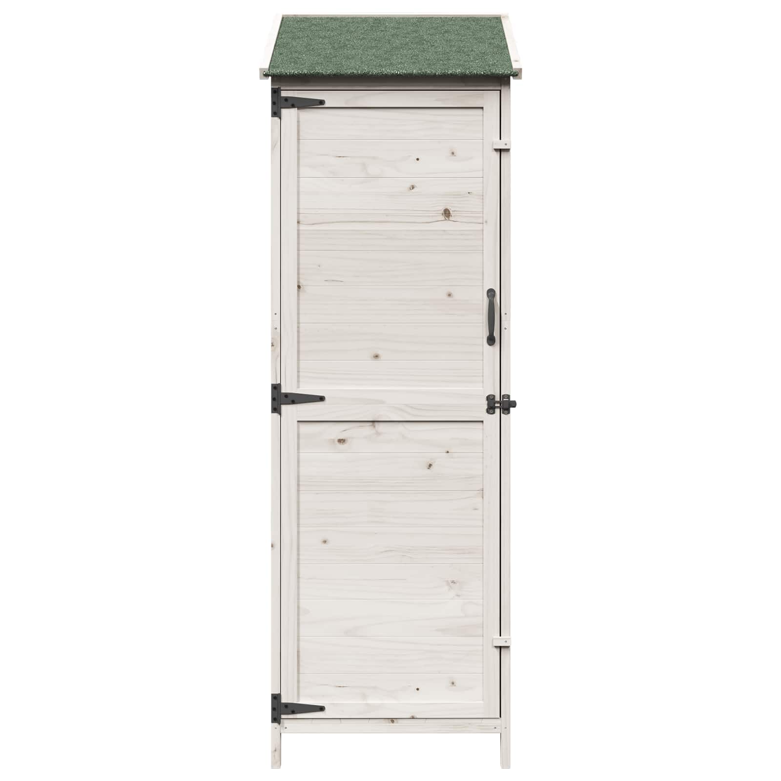 Gartenschuppen Weiß 59,5 x 56 x 176,5 cm Massivholz aus Fichte