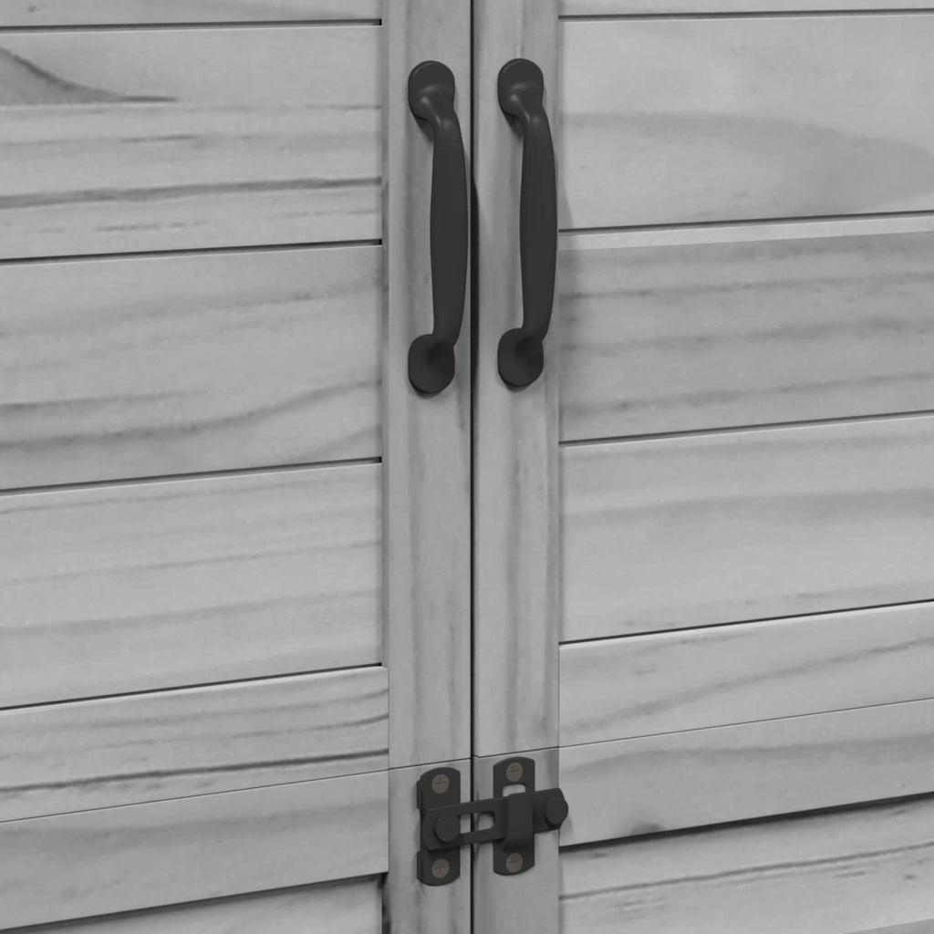 Gartenschuppen Grau 106,5 x 56 x 176 cm Massivholz aus Fichte