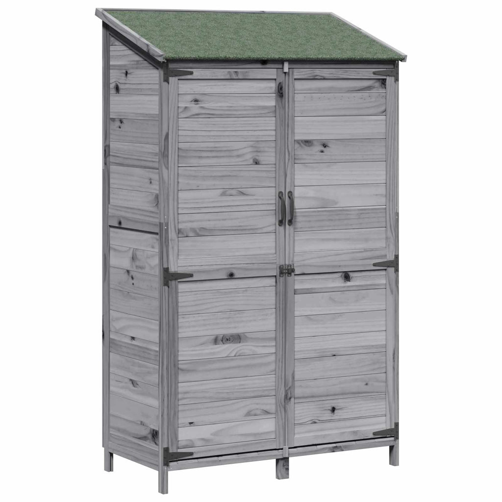 Gartenschuppen Grau 106,5 x 56 x 176 cm Massivholz aus Fichte