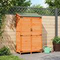 Gartenschuppen Braun 106,5 x 56 x 176 cm Massivholz aus Fichte
