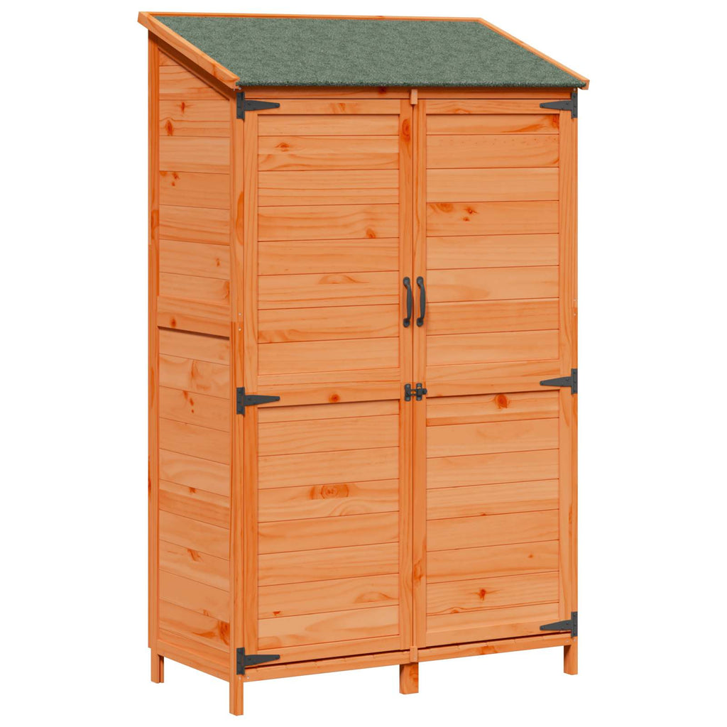 Gartenschuppen Braun 106,5 x 56 x 176 cm Massivholz aus Fichte