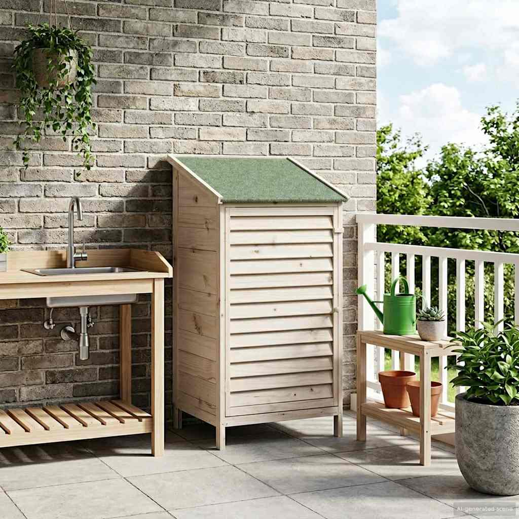 Gartenschuppen Weiß 59 x 56 x 113,5 cm Massivholz aus Fichte
