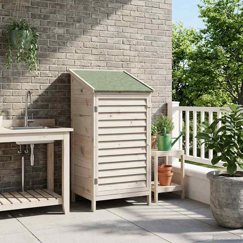 Gartenschuppen Weiß 59 x 56 x 113,5 cm Massivholz aus Fichte