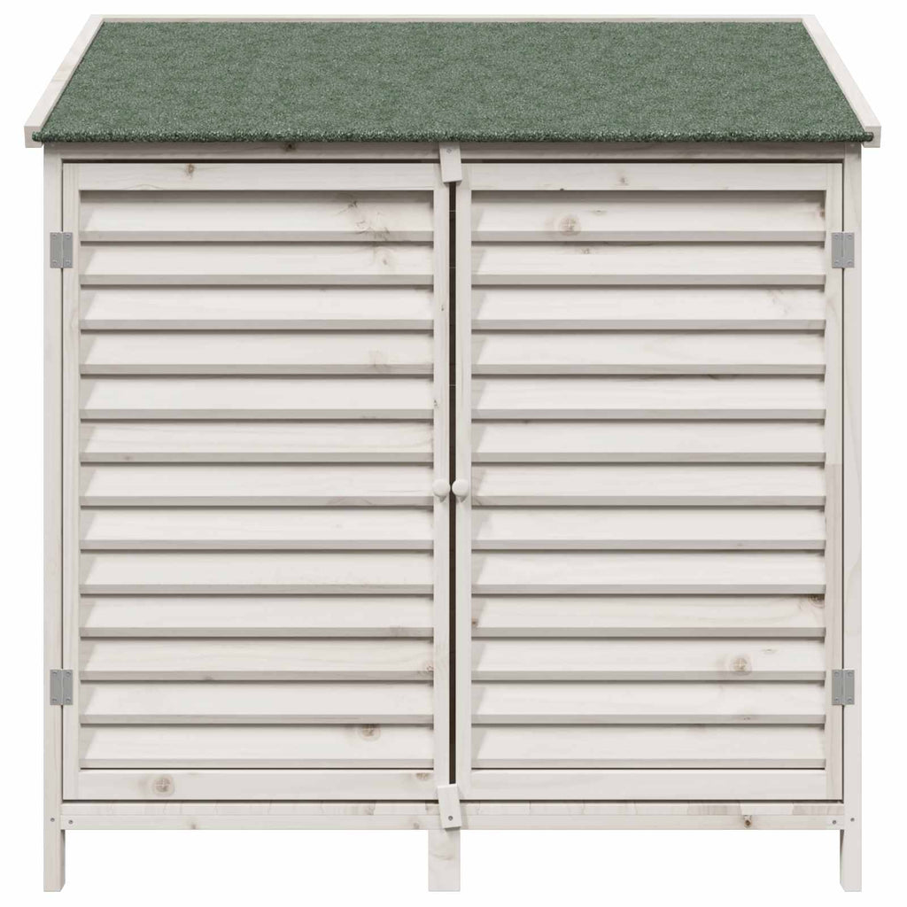 Gartenschuppen Weiß 106 x 56 x 113,5 cm Massivholz aus Fichte