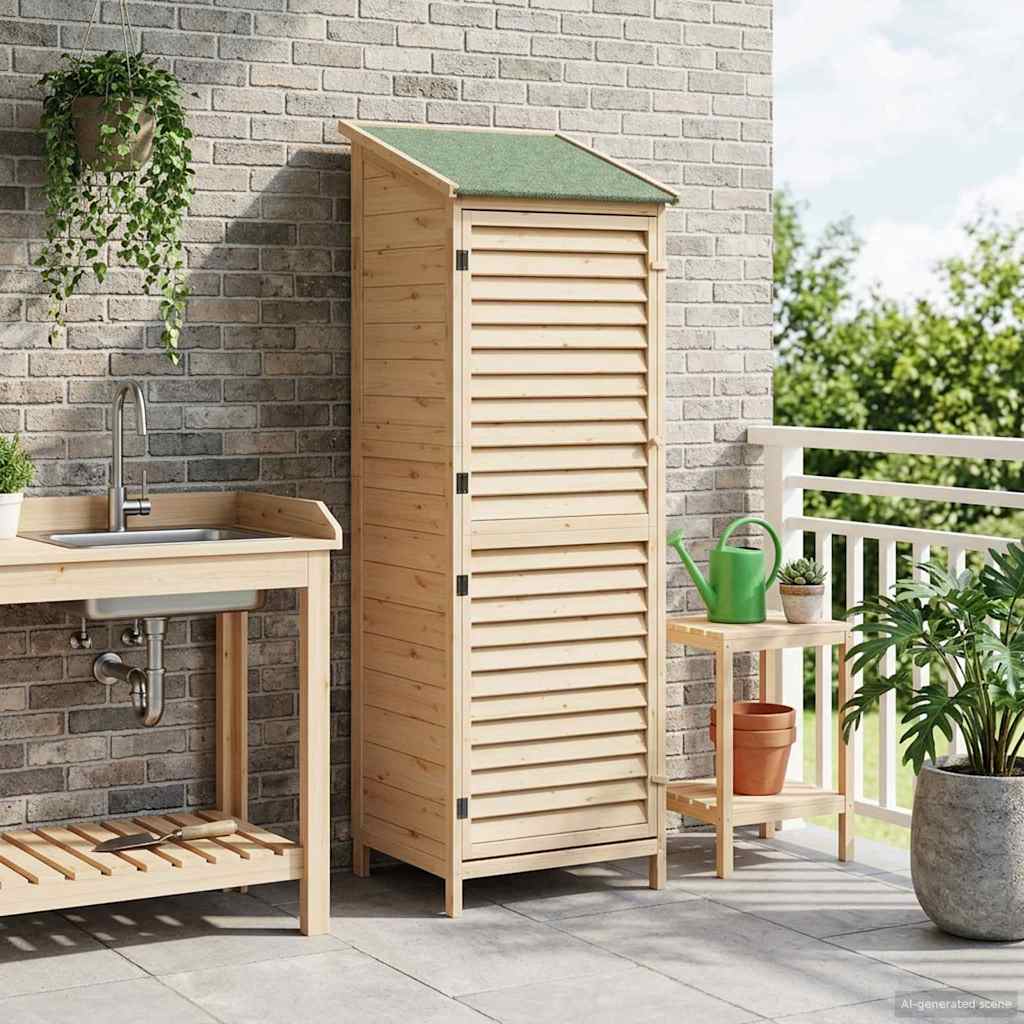 Gartenschuppen Natur 59 x 56 x 176 cm Massivholz aus Fichte