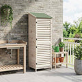Gartenschuppen Weiß 59 x 56 x 176 cm Massivholz aus Fichte