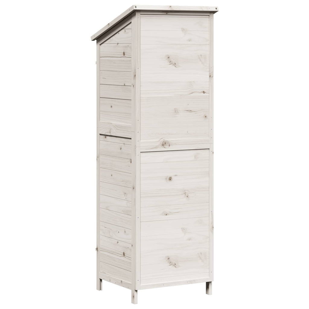 Gartenschuppen Weiß 59 x 56 x 176 cm Massivholz aus Fichte
