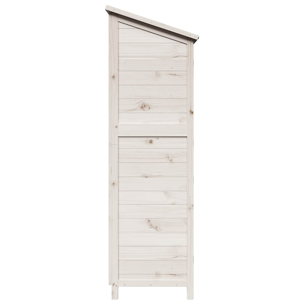 Gartenschuppen Weiß 59 x 56 x 176 cm Massivholz aus Fichte