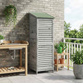 Gartenschuppen Grau 59 x 56 x 176 cm Massivholz aus Fichte